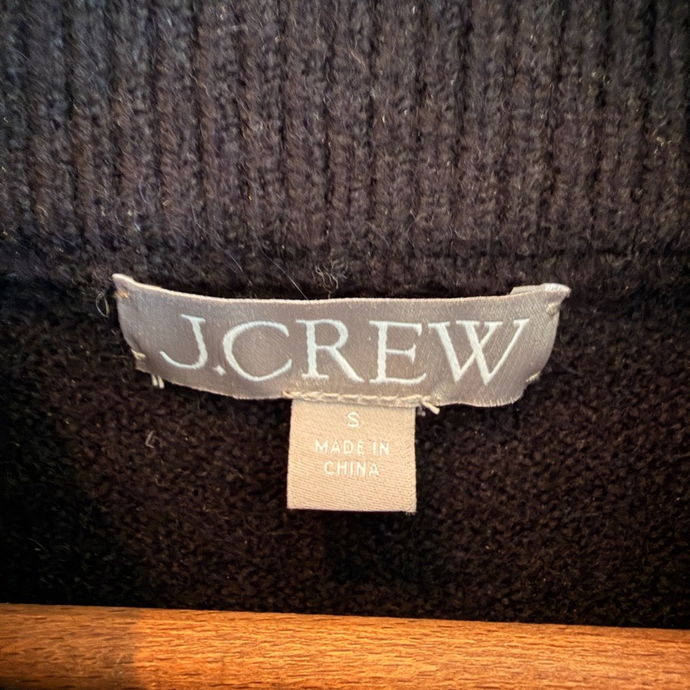 J. Crew Black and White Striped Turtleneck Sweater - Picture 3 of 4